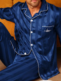 Men’s Long Sleeve Pajama Set – Lightweight Turn-Down Collar Loungewear with Full Coverage Comfort