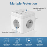 6-in-1 Wall Socket Extender with Switch – 3 Outlets & 3 USB Ports for Home & Travel