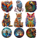 Phoenix-Shaped Wooden Animal Jigsaw Puzzle for Adults