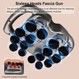 High-Performance Fascia Massage Gun for Deep Tissue Relief – 16 Heads & 99 Speed Settings