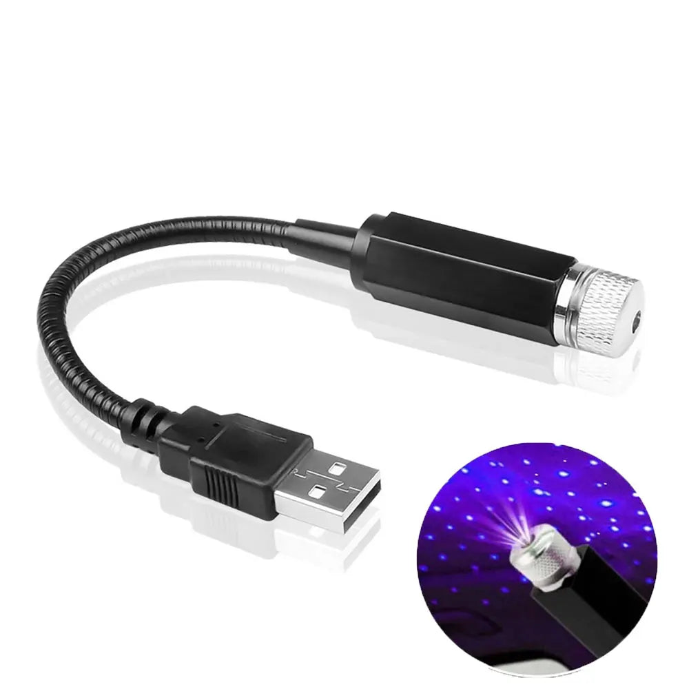 USB-Powered LED Star Projector – Adjustable Galaxy Night Light for Car & Room Decor