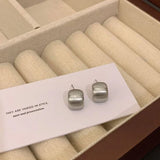Punk Style Geometric Round Stud Earrings – Oversized Half Metal Ball Statement Earrings for Women