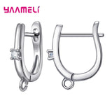 Sterling Silver Hoop Earrings with Cubic Zirconia – Elegant Jewelry for Women