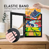 Modern Wall-Mount Art Display Frame – Resin A4 Artwork Storage with Elastic Straps