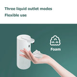 Dispensador automático de jabón en espuma, sin contacto, 360-430 ml, recargable por USB, dispensador de desinfectante de manos ajustable de 4 niveles
