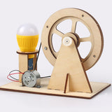 Wooden Hand Crank Generator STEM Toy – Educational Physics Kit for Kids