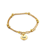 Personalized Stainless Steel Link Bracelet - Custom Name & Date Engraved Jewelry for Women