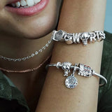 Sterling Silver Nugget Beads with Zircon for 3mm Charm Bracelets