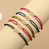 Adjustable Rope Chain Bracelet with Geometric Design and Cubic Zirconia – Classic Fashion Jewelry for Women