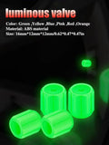 Glow in  the Dark Tire Valve Caps  Fluorescent Stem Covers for Cars Motorcycles & Bicycles
