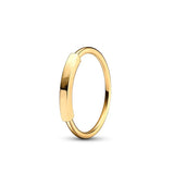 Anillo de plata 925 chapado en oro nuevo 2024 con circonita brillante y doble banda en forma de corazón para mujer, anillo Pandor original, joyería fina