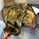 Bufanda tipo hijab de seda satinada con diseño para mujer, bufanda de verano a la moda con protección solar para la playa, pañuelo para la cabeza para mujer, nuevo
