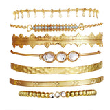 Bohemian Geometric Link Chain Bracelet with Lobster Claw Clasp for Women - Mood Tracker Jewelry