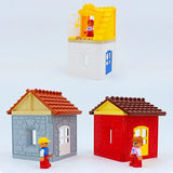 Large Building Block House Set - Doors, Windows & Roof Accessories for Creative Construction Play