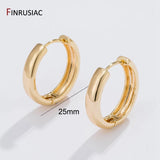 Trendy Gold Plated Hoop Earrings for Women – Classic Round Circle Design