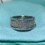 Elegant 925 Sterling Silver Diamond Wedding Ring for Women