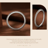 Exquisite Sterling Silver Moissanite Wedding Band – D Color, VVS1 Clarity, Pave-Set Ring for Women