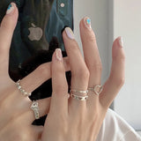 Boho Vintage Animal Ring Set for Women – Adjustable Zinc Alloy Bands