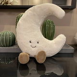 Smiling Sun & Moon Plush Pillows - Cute Weather-Themed Stuffed Decor for Kids & Adults