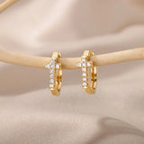 Trendy Heart-Shaped Stainless Steel Hoop Earrings for Women