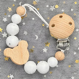 Clip para chupete de bebé personalizado: soporte de cuentas de silicona con nombre personalizado y colgante para mordedor, regalo