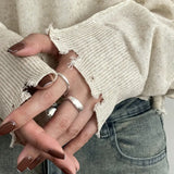 925 Sterling Silver Irregular Geometric Ring – Minimalist Jewelry for Women