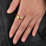 Classic Stainless Steel Wedding Band – Unisex 6mm Ball Pattern Engagement Ring