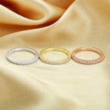 Rose Gold Eternity Ring – 925 Sterling Silver Stackable Band