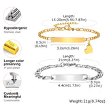 Personalized Stainless Steel Name Bracelet for Couples – Custom Heart Link Chain Jewelry Gift