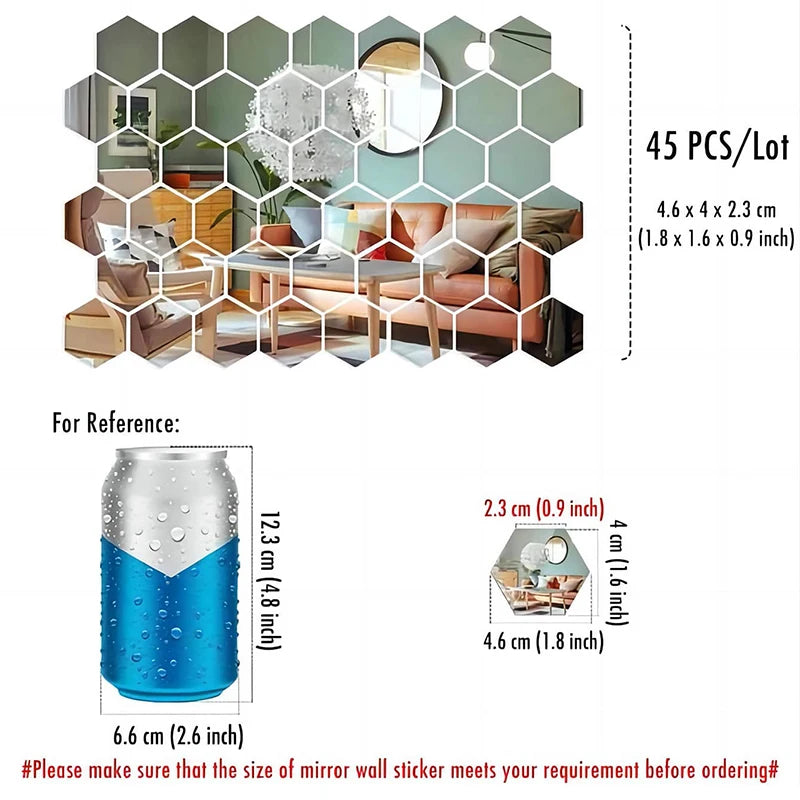Modern Acrylic Mirror Wall Stickers for Home Decor