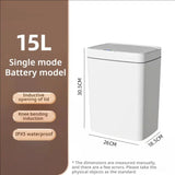 15L Smart Sensor Trash Can with Touchless Lid and Waterproof Design