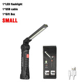 COB LED Work Light – Rechargeable Magnetic Flashlight with Power Bank & Hook