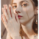 2mm D Color Moissanite Eternity Ring – 925 Sterling Silver 18k White Gold Plated Wedding Band