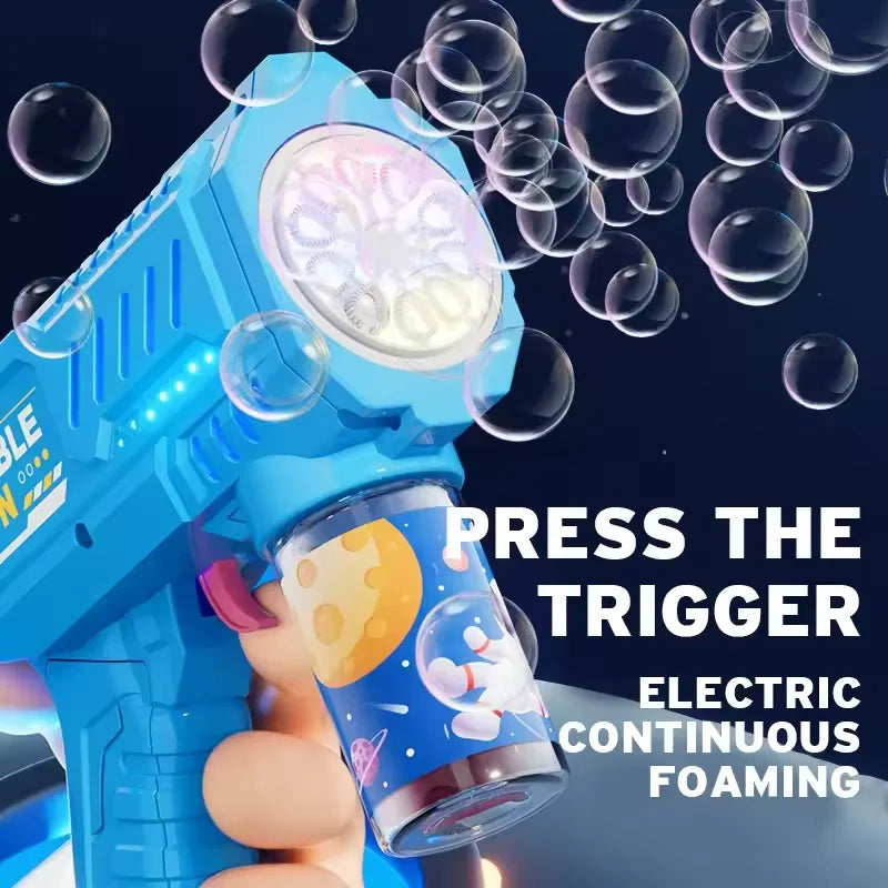 Space-Themed Automatic Bubble Gun - Outdoor Bubble Machine for Kids & Teens
