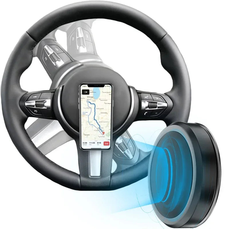 Soporte magnético para teléfono en el volante del coche: manos libres, seguro y estable