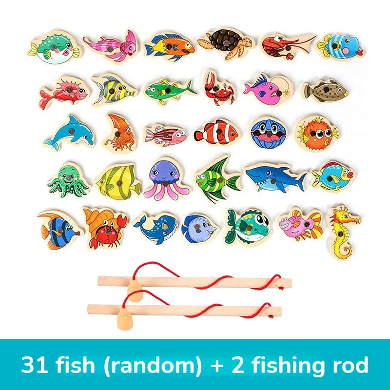 Montessori Magnetic Wooden Fishing Toy – Educational Marine Life Game for Kids