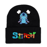 Men's Cartoon Stitch Hat and Gloves Set – Soft Acrylic Knit Winter Wear
