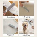 Double-Sided Pet Hair Remover - Electrostatic Lint Brush for Furniture & Clothing