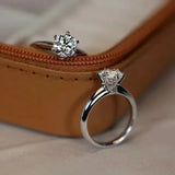 1ct Moissanite Solitaire Ring – 925 Sterling Silver Engagement Ring for Women