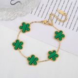 Adjustable Five-Flower Stainless Steel Bracelet for Women