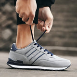Men’s Breathable Patchwork Mesh Lace‑Up Sneakers – Lightweight Outdoor Running Shoes