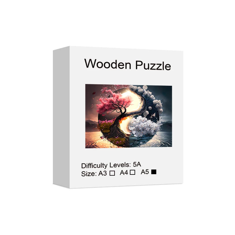 Wooden Animal Jigsaw Puzzle for Adults & Kids – Laser-Cut Unique Brain Teaser Game
