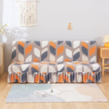Floral Sofa Bed Cover with Skirt - Elastic Anti-Slip Futon Protector