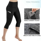 Seamless High-Waist Maternity Yoga Leggings with Pockets – Full-Length, Breathable Stretch Pants