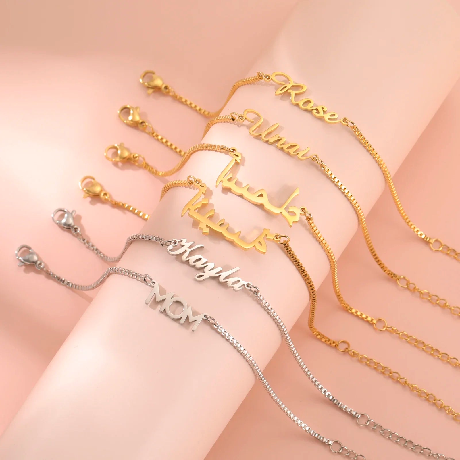 Personalized Name Bracelet for Women – Custom Stainless Steel Charm Bracelet