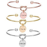 Personalized Name Cuff Bracelet - Custom Engraved Stainless Steel Bangle for Women