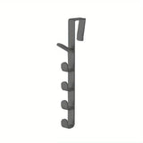 1 percha de plástico para colgar sobre la puerta del dormitorio, con 5 ganchos, para colgar ropa, bolsos y carteras, organizador de almacenamiento para el hogar