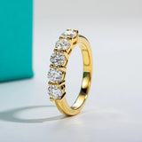 1.5CT Moissanite Eternity Band - 925 Sterling Silver 18K Gold Plated Wedding Ring