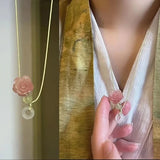 Collar de mariposa con cuentas de estilo chino: elegante cadena de clavícula de verano para mujer