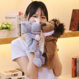 Cartoon Animal Hand Puppets - 35cm Plush Lion, Elephant & Pig Parent-Child Interactive Toys